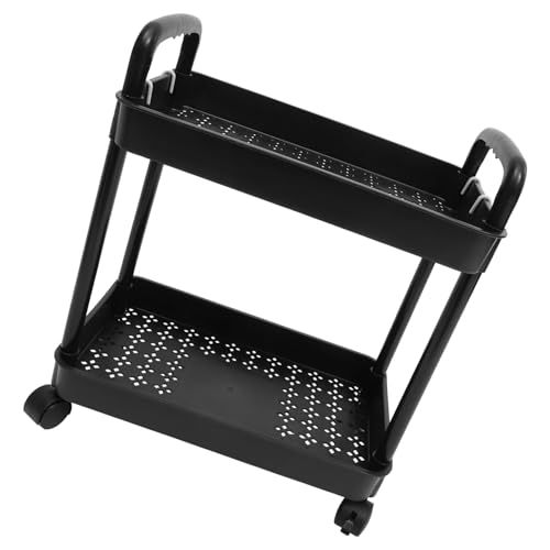 WEKADRIN Mobiler Aufbewahrungswagen mit Rädern und Haken Vielseitiger Lagerregal rollwagen aus Robustem PP Tragkraft für Bad Küche Büro und Wohnzimmer Praktische Zufällige Zufällige Farbe von WEKADRIN