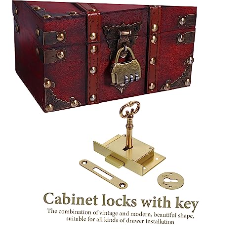WEKADRIN Möbelschloss aus Reinem Messing Vintage schubladenschloss mit Glatter Oberfläche Einfache Installation Stabile Verriegelung für Schreibtisch Schrank Holzbox Geeignet für Büro und WEKADRIN Möbelschloss aus Reinem Messing Vintage schubladenschloss mit Glatter Oberfläche Einfache Installation Stabile Verriegelung für Schreibtisch Schrank Holzbox Geeignet für Büro und von WEKADRIN