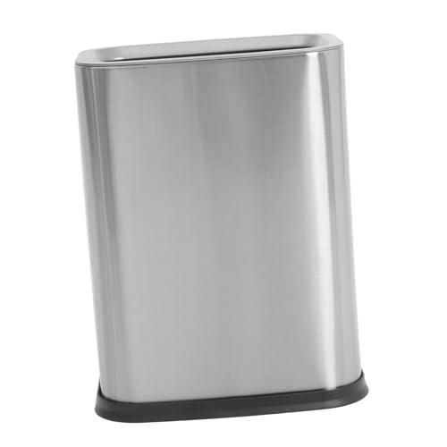 WEKADRIN Mülleimer aus Edelstahl Kleiner Mülleimer fürs Badezimmer 410er Edelstahl Silber von WEKADRIN
