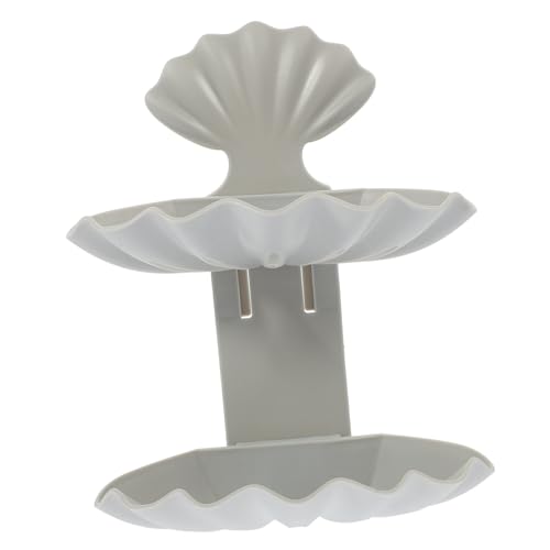 WEKADRIN Muschel Design Seifenschale mit Ablaufsystem Doppellagiger Rostfreier Seifenhalter für Bad und Küche Wand Desktop seifenablage Graue Bohrfreie Aufbewahrungslösung WEKADRIN Muschel Design Seifenschale mit Ablaufsystem Doppellagiger Rostfreier Seifenhalter für Bad und Küche Wand Desktop seifenablage Graue Bohrfreie Aufbewahrungslösung von WEKADRIN