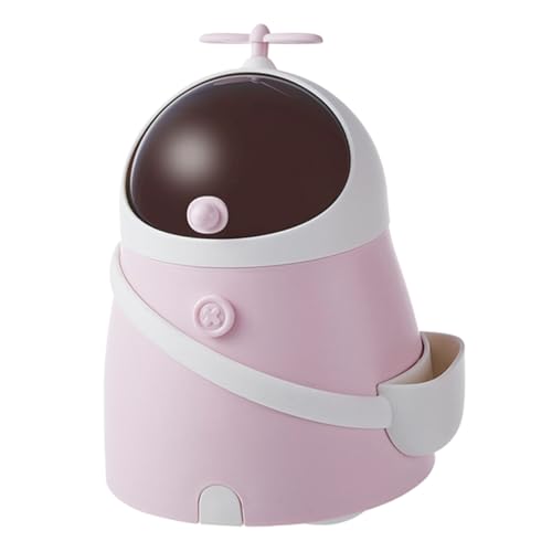 WEKADRIN Niedriger Mini Mülleimer Astronaut Schreibtisch Abfallbehälter Süßer Aufbewahrungseimer Für Büro Schlafzimmer Und Studentenwohnheim Rosa von WEKADRIN