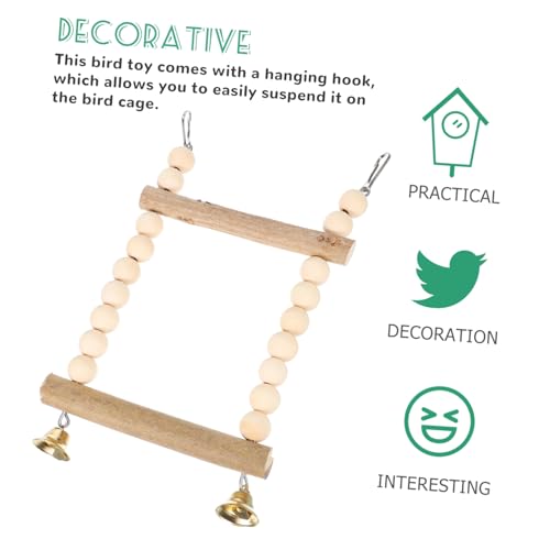 WEKADRIN Papagei Holz Schaukel Vogelspielzeug Stabiler Vogel Käfig Sitzstange Für Wellensittiche Nymphensittiche Balancetraining Bissfestes Kletterspielzeug von WEKADRIN