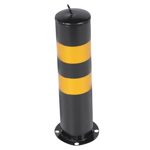 WEKADRIN Parkplatzsperre aus Edelstahl Reflektierende Verkehrssäule Robuste Einfahrtssicherung Wetterfeste Warnsäule für Straßenisolierung und Parkplatzkontrolle Gelb schwarz von WEKADRIN