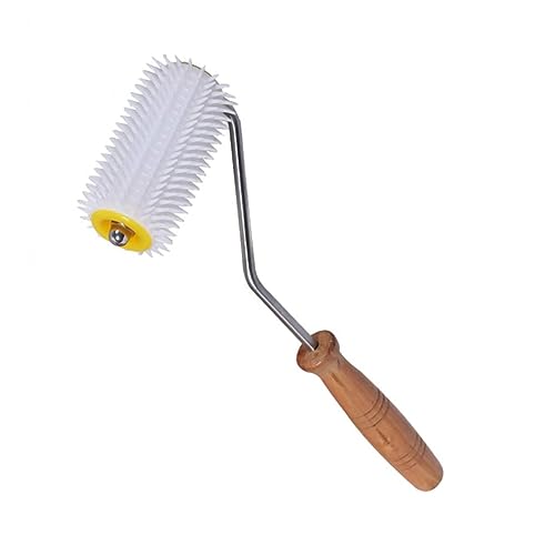 WEKADRIN Plastischer Propolis sammler mit Holzgriff Bienenfreundliches Entdeckelungsroller Werkzeug aus Kunststoff und Metall für Einfache Honigwabenextraktion Langlebiges von WEKADRIN