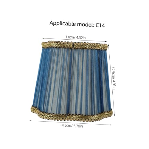 WEKADRIN Plissee Stoff Lampenschirm Clip Aufsteckbar Dekorativer Lampenschirm Ersatz für Tischlampe Schlafzimmer Wohnzimmer Dunkelblau von WEKADRIN