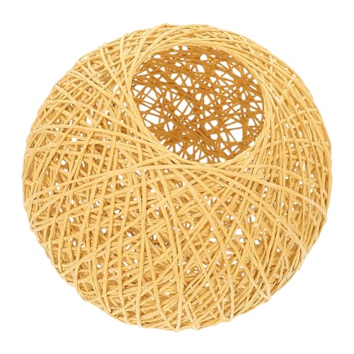 WEKADRIN Rattan Lampenschirm Naturfarben Kugelförmig Dekorativer Lampenschirm Für Hängeleuchte Wohnzimmer Schlafzimmer Warme Atmosphäre Diffuses Licht Schützt Die Augen von WEKADRIN