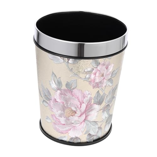 WEKADRIN Retro Edelstahl Mülleimer ohne Deckel Abfalleimer mit Dekorativem Blumendruck für Büro und Zuhause Waschbarer Umweltfreundlicher Abfallbehälter mit Hochwertiger Textur und WEKADRIN Retro Edelstahl Mülleimer ohne Deckel Abfalleimer mit Dekorativem Blumendruck für Büro und Zuhause Waschbarer Umweltfreundlicher Abfallbehälter mit Hochwertiger Textur und von WEKADRIN