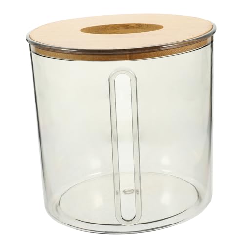 WEKADRIN Runde Transparente Toilettenpapierbox aus Kunststoff Praktische Tissue Box Aufbewahrung mit Glattem Deckel Moderater für Bad Büro Zuhause und Auto Geeignet Stilvolles Design von WEKADRIN