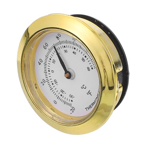 WEKADRIN Rundes Thermometer Analog Präzise Temperaturanzeige für Innenräume Robustes Kunststoffgehäuse Platzsparend und Langlebig für Tee Feuchtigkeitskontrolle von WEKADRIN