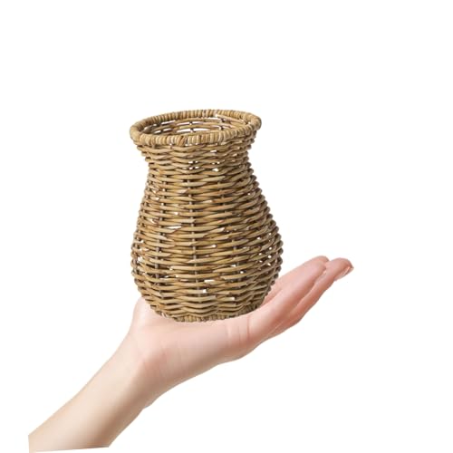 WEKADRIN Rustikale Imitation Rattan Vase Handgefertigt Leichte Trockenblumen Deko Für Wohnzimmer Tisch Fensterbank Home Decor WEKADRIN Rustikale Imitation Rattan Vase Handgefertigt Leichte Trockenblumen Deko Für Wohnzimmer Tisch Fensterbank Home Decor von WEKADRIN
