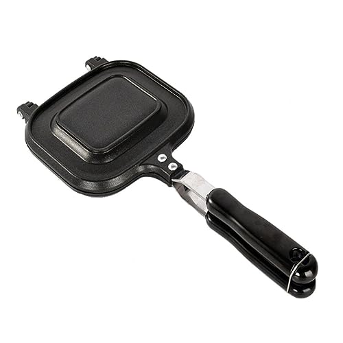 WEKADRIN Sandwich Maker Grillpfanne Doppelseitig Antihaft Tortillas Maker Pfanne für Gas Elektroherd Camping Picknick Outdoor Nutzung Robuste Sandwichpfanne mit Aufhängeloch von WEKADRIN