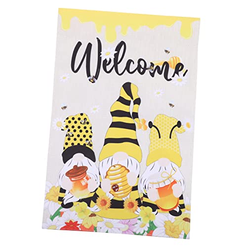 WEKADRIN Sommer Gartenflagge Bienen Gartenzwerg Polyester Fahne Langlebig Dekorativ für Terrasse Party Außenbereich von WEKADRIN