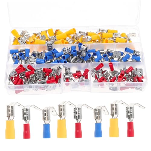 WEKADRIN Teiliges Crimp Halbisolierten Flachsteckern Farbcodierte Quick Connector Anschlussklemmen Langlebige Elektrische Spade Terminals für Kabel Verbinden im Haus und Werkstattgebrauch von WEKADRIN