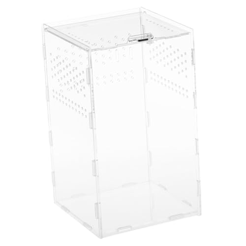 WEKADRIN Transparente Reptilien aufbewahrungsbox aus Hochwertigem Acryl mit Belüftungslöchern Robust und Bruchsicher für Spinnen Eidechsen und Terrarientiere Leicht zu Reinigen und von WEKADRIN