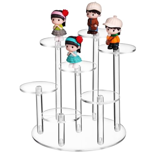WEKADRIN Transparenter Display Ständer mit Stabiles Mehrstufiges Podest Einfach zu Montierender Desktop Präsentationsständer für Schmuck Uhren Figuren Buffetständer von WEKADRIN