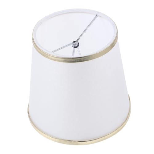 WEKADRIN Transparenter Stoff Lampenschirm für Kronleuchter mit Goldrand Langlebiger Lampenbaldachin Weiches Licht Dekorativer Schützender Lampenschirm für Hängeleuchte und Deckenlampe von WEKADRIN