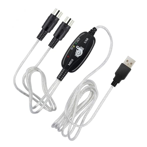 WEKADRIN USB Midi Kabel Stabile Verbindung Midi Adapter für Keyboard PC Kompatibel Windows Xp bis ohne Verzögerung für Musikbearbeitung von WEKADRIN