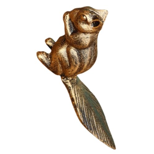 WEKADRIN Vintage Eichhörnchen Türstopper aus Gusseisen Charmante Deko für Rustikale und Traditionelle Wohnstile Rutschfester Türkeil für Sicheres Offenhalten von Türen von WEKADRIN