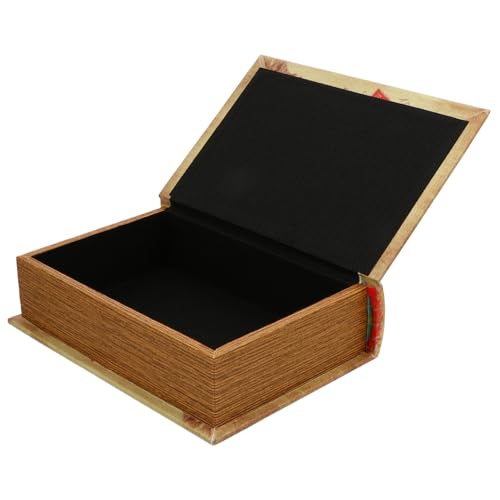 WEKADRIN Vintage Holzbox im Buchdesign Dekorative Aufbewahrungsbox aus MDF mit Kunstleder Stilvolle Simulation als Fake Book Prop für Foto Requisiten und Praktische Lagerung im Retro stil von WEKADRIN
