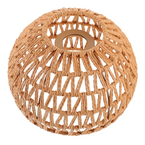 WEKADRIN Vintage Lampenschirm aus Papierseil Handgefertigt Gewebter Deckenpendelleuchte Lampenschirm Rustikale Wohnzimmer Schlafzimmer Deckenlampe Stilvolle Beleuchtung für Esszimmer und von WEKADRIN