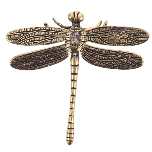 WEKADRIN Vintage Messing Libellen Möbelgriffe Schrankknöpfe im Antiken Stil Dekorative Schubladengriffe aus Langlebigem Messing Einzigartige Libellenform für Schränke und Kommoden Einfache von WEKADRIN