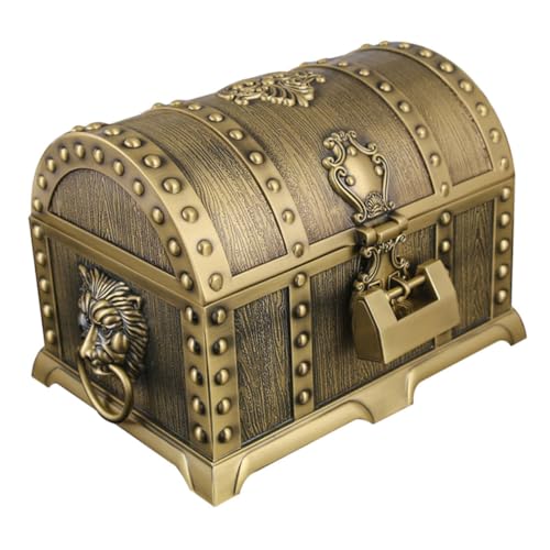 WEKADRIN Vintage Schmuckkästchen aus Robustem Zinklegierungs-material mit Schloss Stilvolle Aufbewahrungsbox für Ohrringe Ringe Halsketten Armbänder Stilvolle Schatztruhe für Frauen und von WEKADRIN