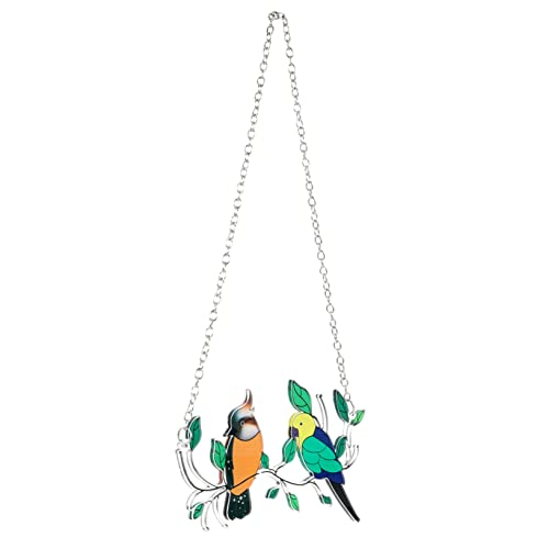 WEKADRIN Stained Acrylic Vogel Fenster Ornament Bunte Hängedeko Acryl Mit Farbenfrohem Design Für Fenster Garten Für von WEKADRIN