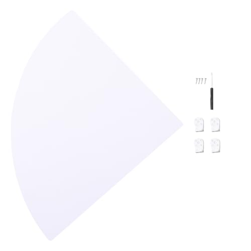 WEKADRIN Wandregal Dreieckig Weiß Fan Form Eckregal Wand Ecke Regal Wandmontage Platzsparend Für Küche Schlafzimmer Badezimmer Multifunktionale Aufbewahrung von WEKADRIN