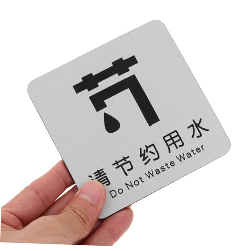 WEKADRIN Wasserspar warnschild aus Langlebigem Material Klare Erinnerung an Wasserschutz Badezimmer Deko Umweltfreundliches Warnschild zur Wandmontage für Zuhause Schule Büro von WEKADRIN