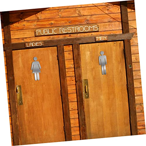 WEKADRIN Wc Schild Silber Langlebige Toilette Türschilder Damen für Büro Hotel Restaurant Selbstklebend Modernes Design Einfach Anzubringen Lavatory Bathroom Sign WEKADRIN Wc Schild Silber Langlebige Toilette Türschilder Damen für Büro Hotel Restaurant Selbstklebend Modernes Design Einfach Anzubringen Lavatory Bathroom Sign von WEKADRIN