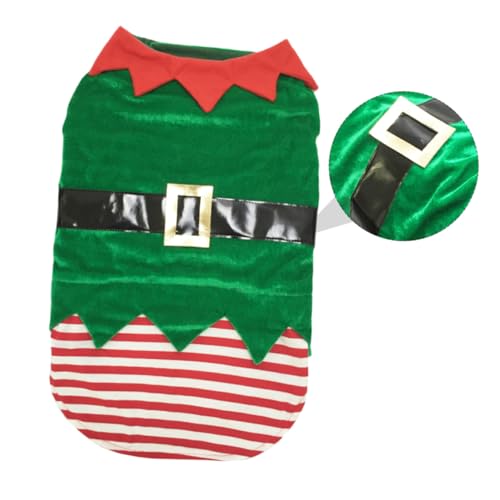 WEKADRIN Weihnachtliches Hundekostüm Elf Design XL Atmungsaktiver Bequemer Haustiermantel Festliches Cosplay für Kleine bis Mittelgroße Hunde Einzigartiges Grünes Outfit für von WEKADRIN