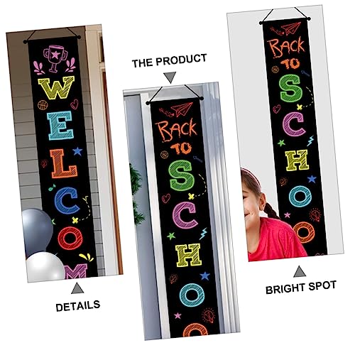 WEKADRIN Welcome Back To School Türbanner aus Polyester Langlebige Wiederverwendbare Schulparty Dekoration für Klassenzimmer Türen Fenster und Familienfeiern von WEKADRIN
