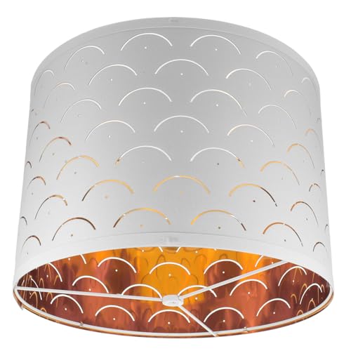 WEKADRIN Wellenförmiger Halbmondförmiger Lampenschirm aus Leichtem Stoff und Robustem Metallrahmen Sanft Lichtstreuend für Tisch und Stehlampen Wohnzimmer und Schlafzimmerdeko Einfache von WEKADRIN