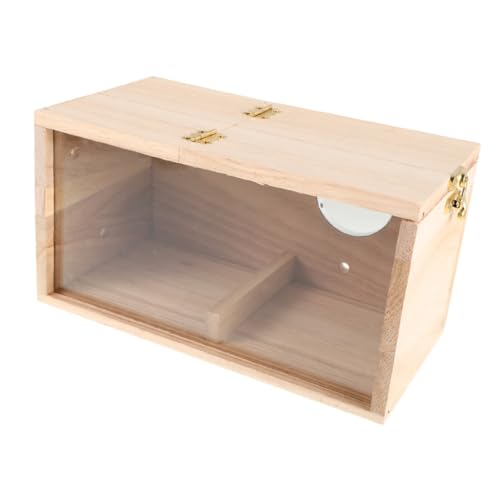 WEKADRIN Wetterfeste Papageienbrutbox aus Holz mit Transparentem Acrylfenster Geräumiges Nistkastenhaus für Wellensittiche Nymphensittiche Unzertrennliche und Kleine Ziervögel Geeignet für von WEKADRIN