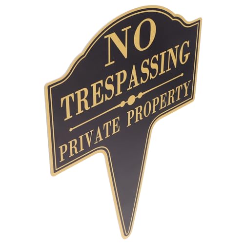 WEKADRIN Wetterfestes Metallschild Private Property No Trespassing mit Pfosten Großes Sichtbares Warnschild für Garten Rasenfläche Zuhause und Geschäft Robustes Außenschild zur von WEKADRIN
