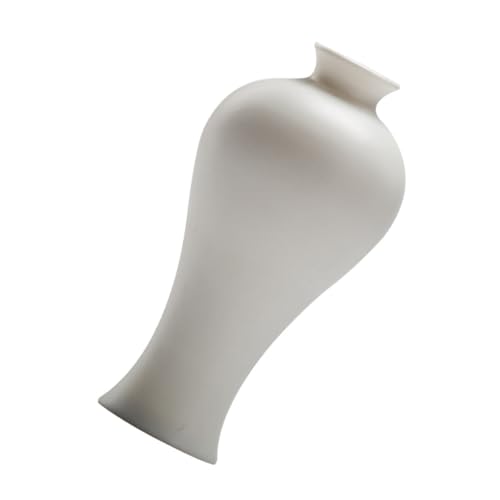 WEKADRIN Zen Weiße Keramikvase Zen Design Blumenvase für Tischdekoration Wohnzimmer Büro Esszimmer Geschenkidee von WEKADRIN