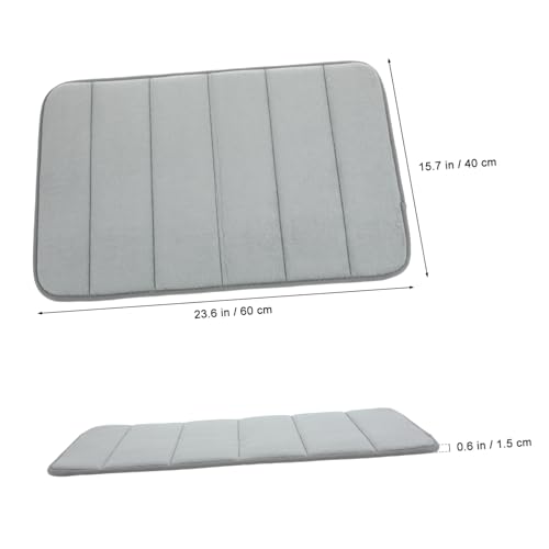 WEKADRIN rutschfeste Badematte Wasserdichter Weicher Badteppich mit Schnelltrocknendem Maschinenwaschbarem Boden für Badezimmer Eingangsbereich und Dusche Grauer Streifen Design Teppich von WEKADRIN