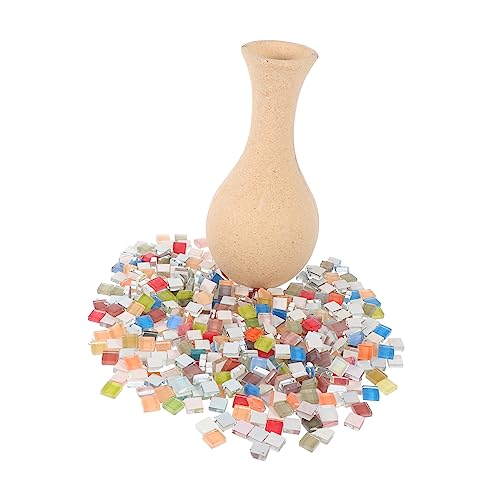 WEKAMOS 1 Satz DIY Kreative Holzblumenvase Mosaik Blumenarrangement Bastelidee für Eltern Interaktion Bunten Mosaiksteinen Große Vase für Zuhause und Garten von WEKAMOS