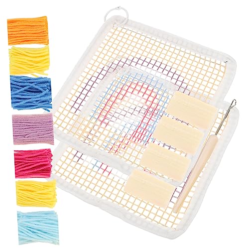 WEKAMOS 1 Satz DIY Stickerei Untersetzer Kit Embroidery Coaster Material Einfaches für Anfänger Vorbedrucktem Design für Kreative Bastelarbeiten für Getränkeuntersetzer Wohnzimmer Auto von WEKAMOS