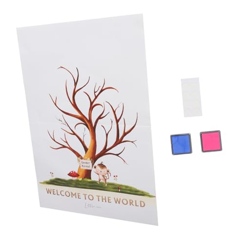 WEKAMOS 1 Satz Fingerprint Baum für Geschlecht Enthüllung Party Poster Stempelkissen Blau für Babyparty Dekoration Erinnerungsstück für Gäste Unvergessliche WEKAMOS 1 Satz Fingerprint Baum für Geschlecht Enthüllung Party Poster Stempelkissen Blau für Babyparty Dekoration Erinnerungsstück für Gäste Unvergessliche von WEKAMOS