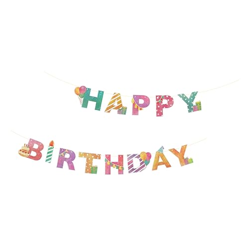 WEKAMOS 1 Satz Hängendes Geburtstagsbanner für Mädchen Traumhafte Happy Birthday Dekoration für Partys Installieren Bunt und Geruchlos für Fenster und Decken Zufällige Zufällige Farbe von WEKAMOS