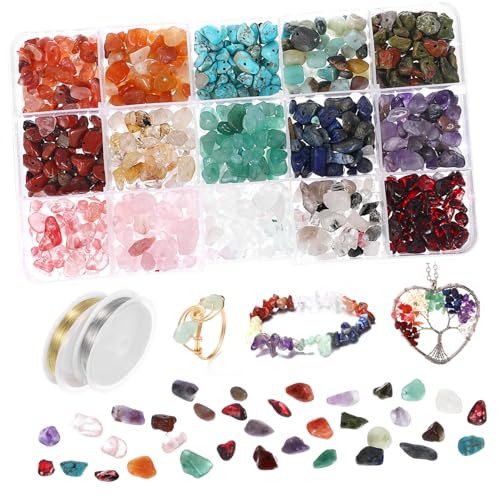 WEKAMOS 1 Schachtel DIY Schmuckzubehör Set mit Farben Natürlichen Steinperlen Unregelmäßige Steine mit Vorgebohrten Löchern für Armbänder und Kreative Bastelprojekte WEKAMOS 1 Schachtel DIY Schmuckzubehör Set mit Farben Natürlichen Steinperlen Unregelmäßige Steine mit Vorgebohrten Löchern für Armbänder und Kreative Bastelprojekte von WEKAMOS