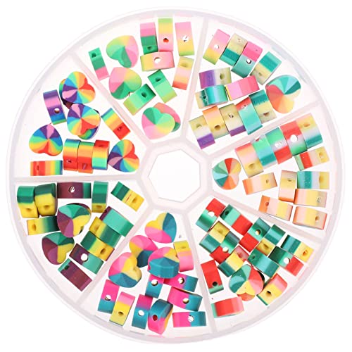 WEKAMOS 1 Schachtel Farben Regenbogen Herzperlen DIY Bastelperlen Herzförmige Abstandshalter für Schmuckherstellung pro Box für Ohrringe Armbänder von WEKAMOS