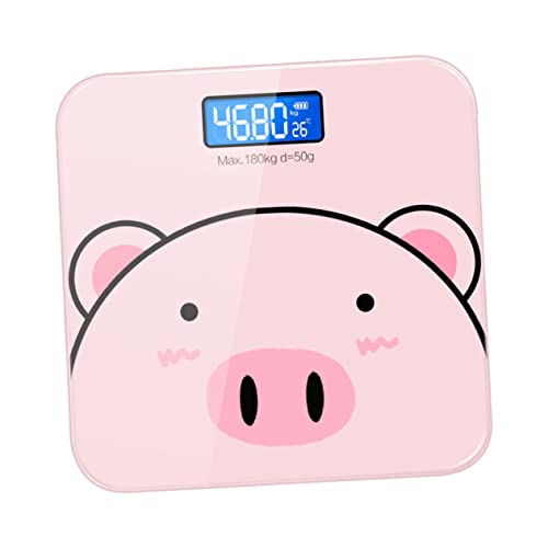 WEKAMOS 1 Stück Cartoon Electronic Body Weight Scale Präzise Gesundheitswaage mit USB Ladefunktion Hochsensitiver Sensor und LCD Display für Zuhause zur Gewichtskontrolle und Körperanalyse von WEKAMOS