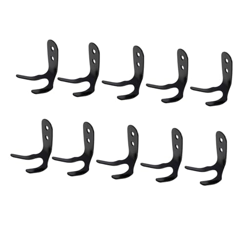 WEKAMOS 10 Sätze Teiliges Retro U Förmiges Wandhaken aus Schwarz Kaltgewalztem Stahl mit Schrauben Stabile Metallaufhänger für Mäntel Kleidung Werkzeuge Einfache Montage Platzsparend von WEKAMOS