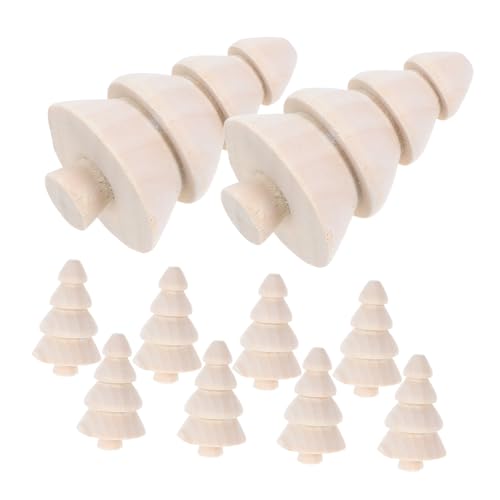 WEKAMOS 10 Stück Bastelbäume Mini Bäume Holzdekorationen DIY Dekorationsprojekte Verzierungen Schreibtischzubehör Holzhandwerk Weihnachten – Party Dekor Unvollendet von WEKAMOS