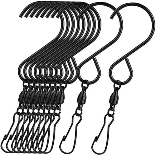 WEKAMOS 10 Stück Edelstahl Drehbare Aufhängehaken für Windspiele und Blumenampeln Robuste Metallhaken zum Aufhängen von Blumentöpfen und Pflanzkörben Wetterfest für Innen Außenbereich von WEKAMOS