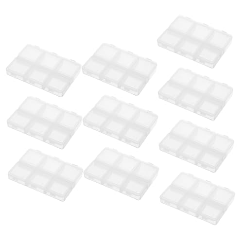 WEKAMOS 10 Stück Kleine Aufbewahrungsboxen mit Abnehmbaren Fächern Transparente Kunststoff-organizer für Perlen Schmuck und Diy-bastelbedarf Kompakt und Vielseitig für Schreibtisch und WEKAMOS 10 Stück Kleine Aufbewahrungsboxen mit Abnehmbaren Fächern Transparente Kunststoff-organizer für Perlen Schmuck und Diy-bastelbedarf Kompakt und Vielseitig für Schreibtisch und von WEKAMOS