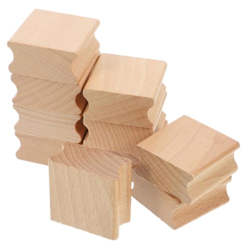 WEKAMOS 10 Stück Leere Holzstempel Buchenholz Unvollendete DIY Stempel für Bastelprojekte Scrapbooking und Kreative Handwerksarbeiten von WEKAMOS