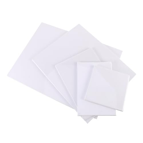 WEKAMOS 10 Stück Teiliges Quadratische Reine Baumwoll malplatten Weiße Beschichtete Öl Acrylmaltafeln Unterschiedliche und Hochwertige Künstler leinwände zum Bemalen von WEKAMOS